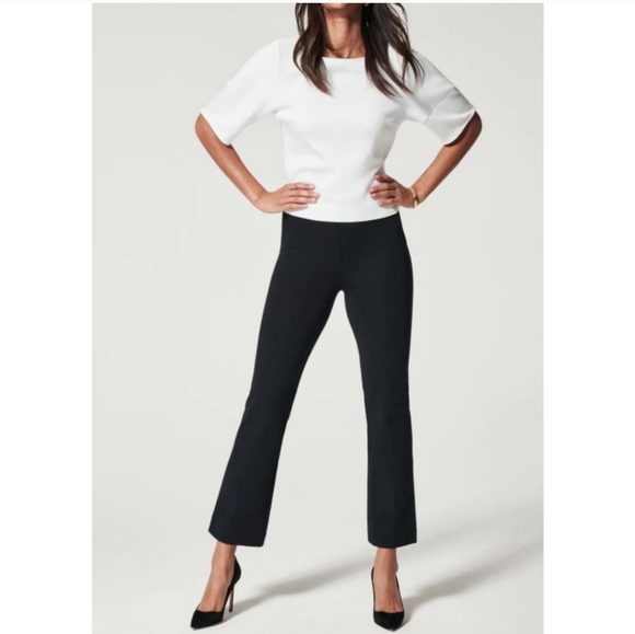 SPANX The Perfect Black Cropped Flare Pants - Picture 2 of 16